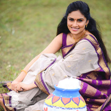 Timeless Tradition: Sundari Semi Handloom Gold Zari Cotton Saree - Kaithari Nesavu Sarees