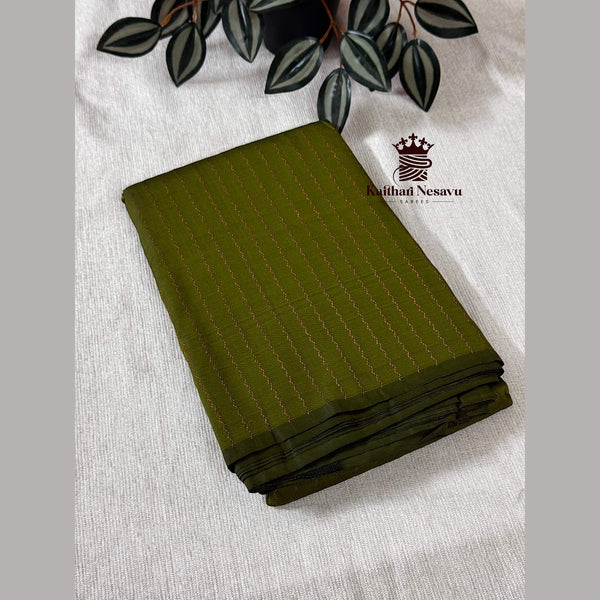 Navratri Special Zig Zag Arani Soft Silk Saree with Copper Zari