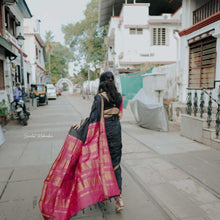 Black Madhavi - Premium Cotton Handloom Saree with Gold Zari, Rich Pallu, Running Blouse –  Buy Now.