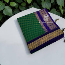Premium Checked Peacock Design Pure Cotton Saree