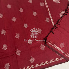 Budget Friendly Kolam Design Cotton Saree with Mango Block Print Border | Hand Kolam Blouse