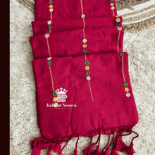 Buy Red 120 Thread Count Mul Cotton Saree with Elegant Floral Embroidery and Soft Tassels - Breathable Summer Saree ₹980 - Kaithari Nesavu