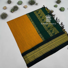Premium Checked Peacock Design Pure Cotton Saree
