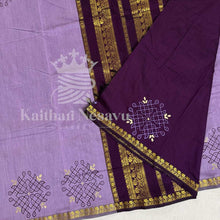 Madhavi Signature Collection – Kolam Hand Block Print Customised Pure Cotton Saree