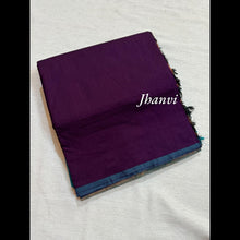 Dark Violet Jhanvi Pure Cotton Saree with Copper Zari Pallu – Elegant Handloom Cotton Saree by Kaithari Nesavu with Matching Blouse, Ideal for Graceful Look