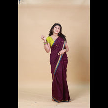Shop Maroon with Green Thara Handloom Cotton Saree with Rich Gold Pallu and Running Blouse - Stunning Ethnic Wear for Festivals - Kaithari Nesavu