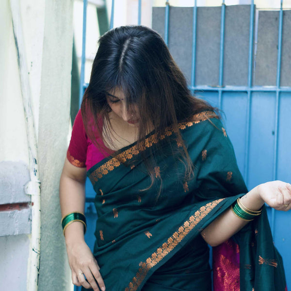 Copper Radiance: Raaga Saree for Festive Occasions