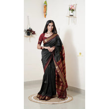 Premium Checked Peacock Design Pure Cotton Saree