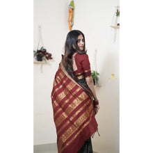 Premium Checked Peacock Design Pure Cotton Saree