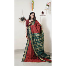 Premium Checked Peacock Design Pure Cotton Saree