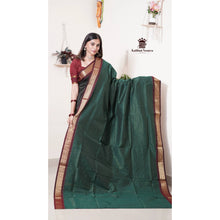 Premium Checked Peacock Design Pure Cotton Saree
