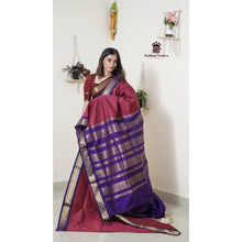 Premium Checked Peacock Design Pure Cotton Saree