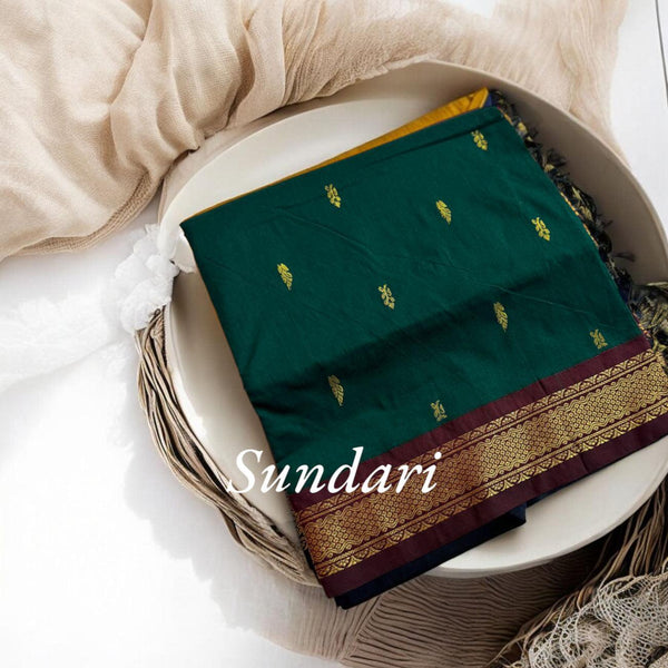 Traditional Radiance: Sundari Gold Zari Festival Wear Saree - Kaithari Nesavu Sarees