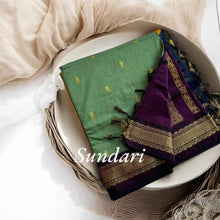 Timeless Tradition: Sundari Semi Handloom Gold Zari Cotton Saree - Kaithari Nesavu Sarees