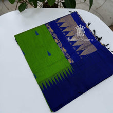 Kalyani Cotton Saree | Temple Border & Butta Thread Work | Gold Zari Pallu
