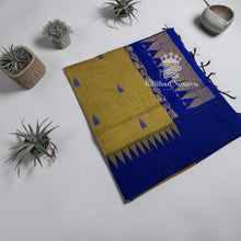 Kalyani Cotton Saree | Temple Border & Butta Thread Work | Gold Zari Pallu