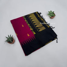 Kalyani Cotton Saree | Temple Border & Butta Thread Work | Gold Zari Pallu