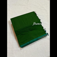 Irish Green Jhanvi Pure Cotton Saree with Copper Zari Pallu – Elegant Daily Wear Saree by Kaithari Nesavu with Matching Blouse, Ideal for Summer  Looks.