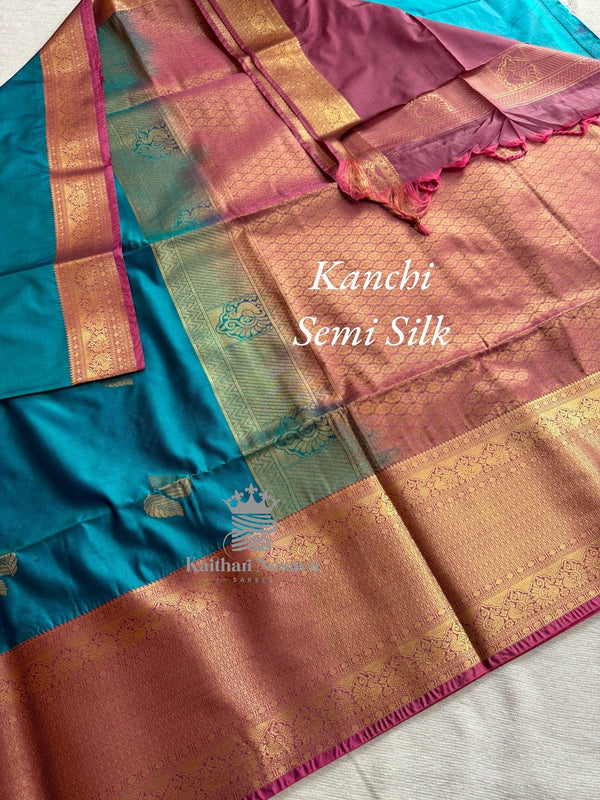 Elegant Kanchi Semi-Silk Saree - Perfect for Diwali - Kaithari Nesavu Sarees