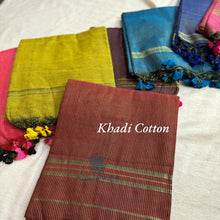 Khadi Cotton Sarees with stripes - Kaithari Nesavu Sarees