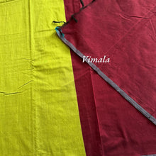 LemonGold green Vimala collection pure cotton saree featuring soft handloom texture, contrast pallu and pallu color blouse – trendy and breathable cotton saree from Kaithari Nesavu.