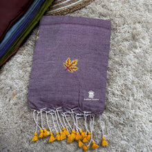 Shop Lilac Handloom Soft Cotton Saree with maple leaf embroidery 
