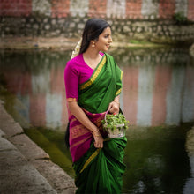 Madhavi Semi Handloom Saree : Gold and Cotton Perfection