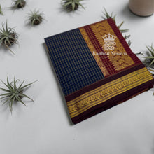 Premium Checked Peacock Design Pure Cotton Saree
