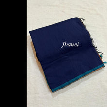 Navy Blue Pure Cotton Saree with Subtle Copper Zari Pallu – Classic and Elegant Saree by Kaithari Nesavu, Perfect for Every Occasion.