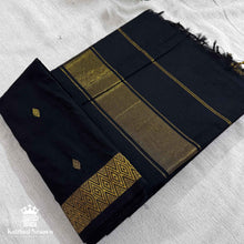 Nayanthara-Inspired Black Colour Saree by Kaithari Nesavu – Handloom Elegance 