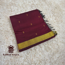 Nayanthara-Inspired Violet Colour Saree by Kaithari Nesavu – Handloom Elegance