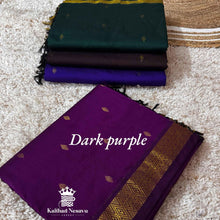 Nayanthara-Inspired Purple Colour Saree by Kaithari Nesavu – Handloom Elegance 