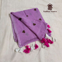 Premium Mul Cotton Saree with Heart Embroidery – Dual Pink Shade