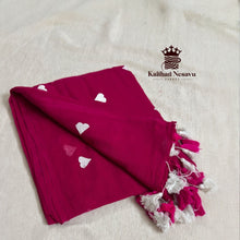 Premium Mul Cotton Saree with Heart Embroidery – Dual Pink Shade