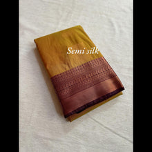 Semi Silk Saree with Contrast Mango Border and Annam Butta - Kaithari Nesavu Sarees