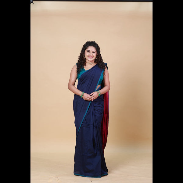 Vimala Pure Cotton Saree with Contrast Pallu and Border