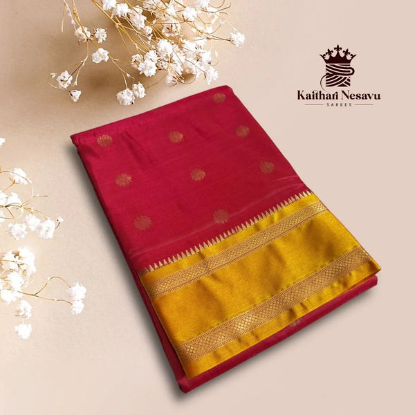 Dual Shaded Art Silk Saree with Contrast Pallu – Elegant Traditional Wear