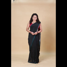 Yamini Pure Cotton Saree with Silver Pallu and Contrast Border