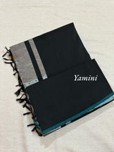 Yamini Pure Cotton Saree with Silver Pallu and Contrast Border - Kaithari Nesavu Sarees