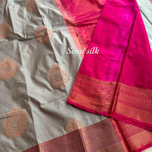 Semi Silk Saree with Contrast Mango Border and Annam Butta - Kaithari Nesavu Sarees
