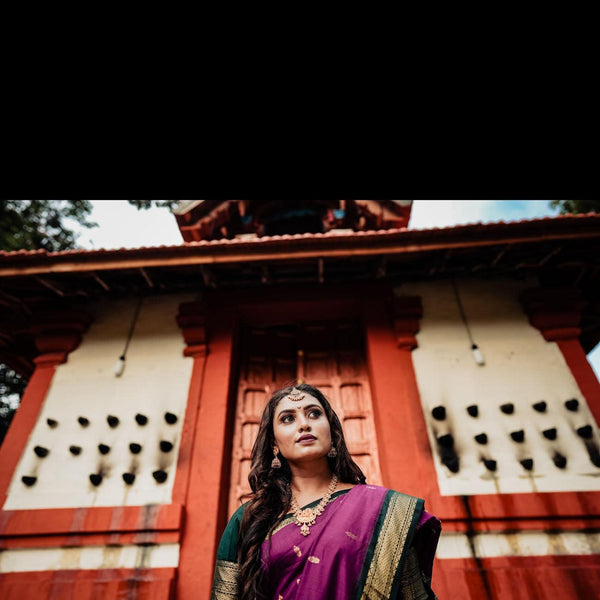 Sundari Gold Zari Semi Handloom Cotton Saree: Tradition Refined - Kaithari Nesavu Sarees