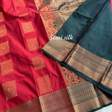 Semi Silk Saree with Contrast Mango Border and Annam Butta - Kaithari Nesavu Sarees