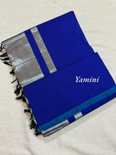 Yamini Pure Cotton Saree with Silver Pallu and Contrast Border - Kaithari Nesavu Sarees