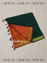 Madhavi Semi Handloom Saree : Gold and Cotton Perfection