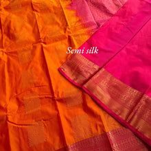 Semi Silk Saree with Contrast Mango Border and Annam Butta - Kaithari Nesavu Sarees