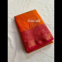 Semi Silk Saree with Contrast Mango Border and Annam Butta - Kaithari Nesavu Sarees