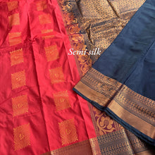 Semi Silk Saree with Contrast Mango Border and Annam Butta - Kaithari Nesavu Sarees