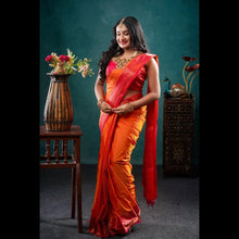 Semi Silk Saree with Contrast Mango Border and Annam Butta - Kaithari Nesavu Sarees