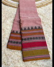 Kanchi Premium Chettinad Cotton Temple Wear Saree – Stripe Pallu & Big Border (Without Blouse)