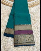 Kanchi Premium Chettinad Cotton Temple Wear Saree – Stripe Pallu & Big Border (Without Blouse)